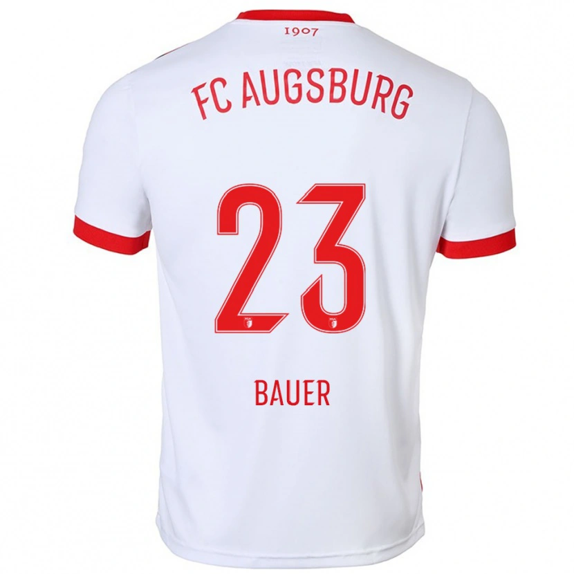 Danxen Niño Camiseta Maximilian Bauer #23 Blanco Rojo 1ª Equipación 2025/26 La Camisa
