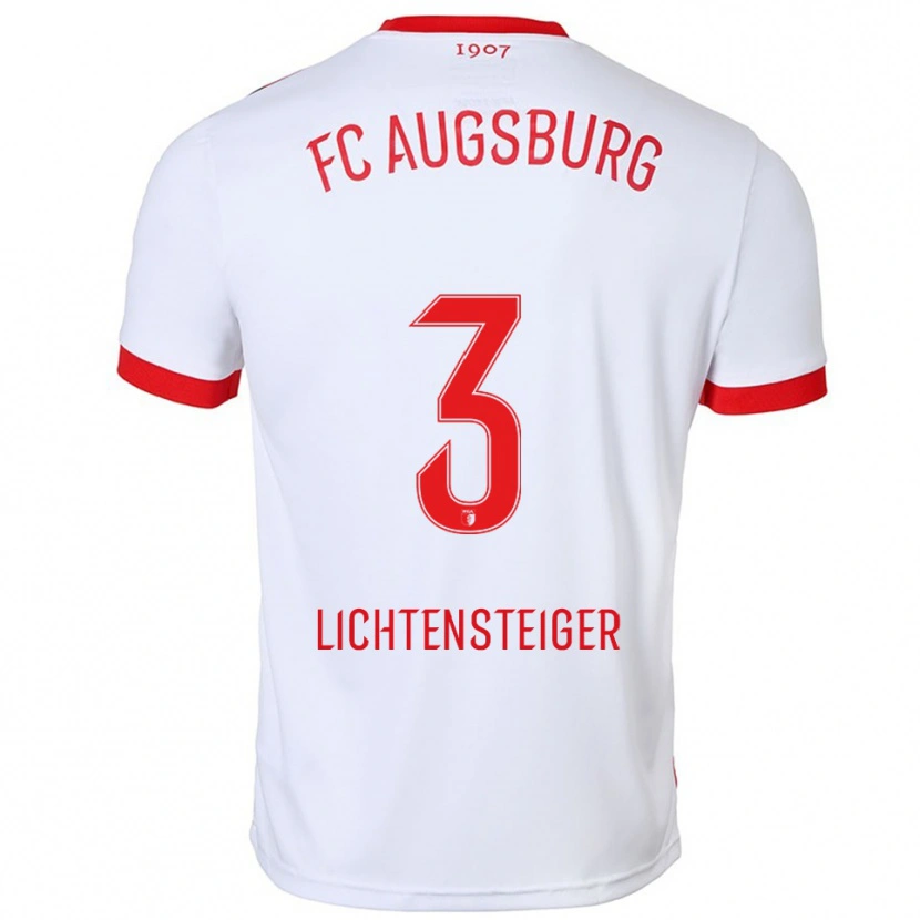 Danxen Niño Camiseta David Lichtensteiger #3 Blanco Rojo 1ª Equipación 2025/26 La Camisa