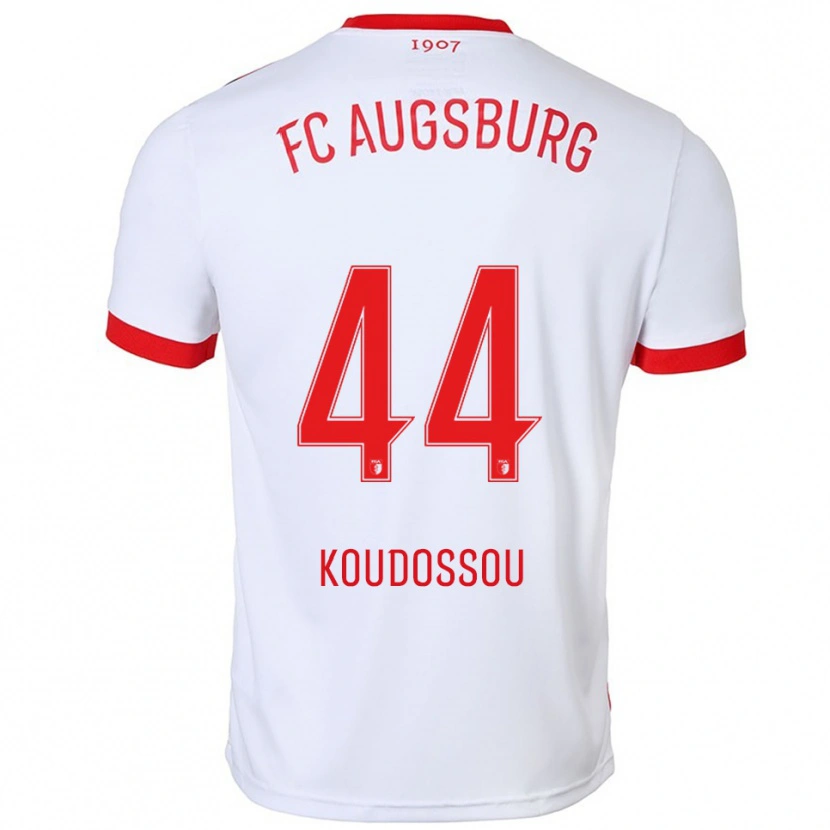 Danxen Niño Camiseta Henri Koudossou #44 Blanco Rojo 1ª Equipación 2025/26 La Camisa
