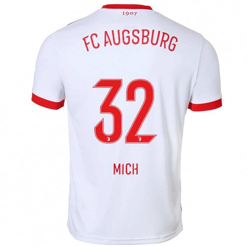 Danxen Niño Camiseta Fabian Mich #32 Blanco Rojo 1ª Equipación 2025/26 La Camisa