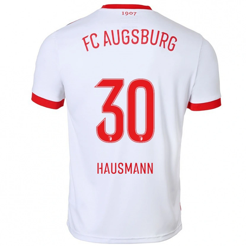 Danxen Niño Camiseta Daniel Hausmann #30 Blanco Rojo 1ª Equipación 2025/26 La Camisa