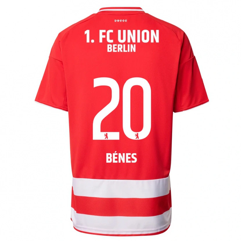 Danxen Niño Camiseta László Bénes #20 Rojo Blanco 1ª Equipación 2025/26 La Camisa