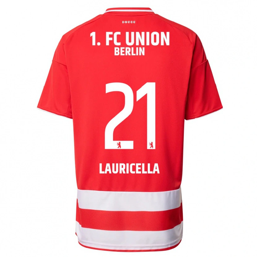 Danxen Niño Camiseta Guiseppe Lauricella #21 Rojo Blanco 1ª Equipación 2025/26 La Camisa