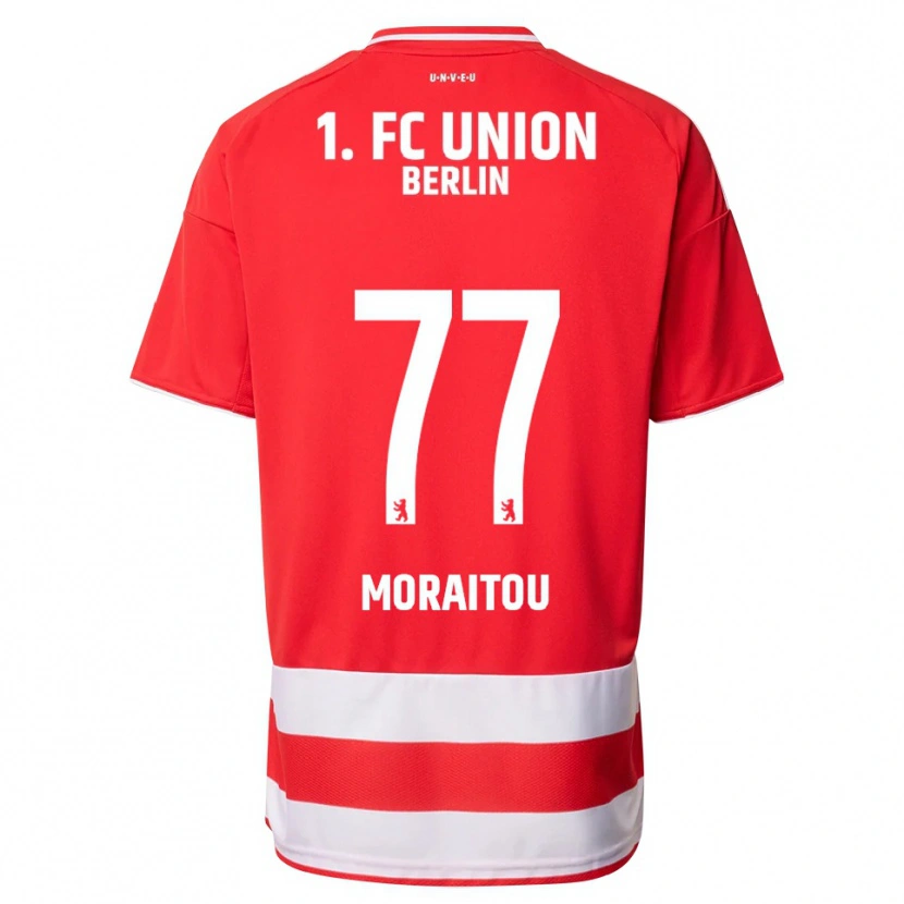 Danxen Niño Camiseta Athanasia Moraitou #77 Rojo Blanco 1ª Equipación 2025/26 La Camisa