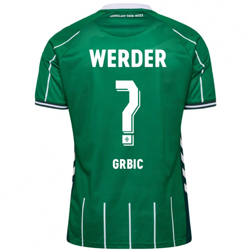Danxen Niño Camiseta Nikola Grbic #0 Verde Blanco 1ª Equipación 2025/26 La Camisa