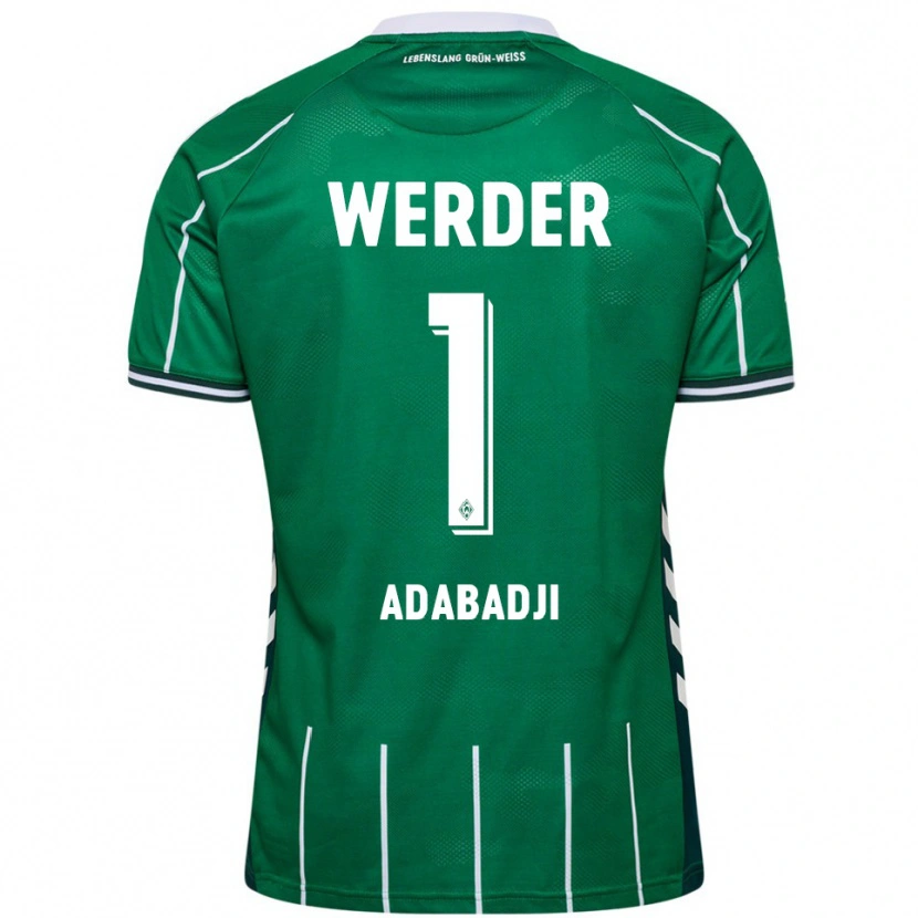 Danxen Niño Camiseta Kwassi-Vivien Felix Adabadji #1 Verde Blanco 1ª Equipación 2025/26 La Camisa
