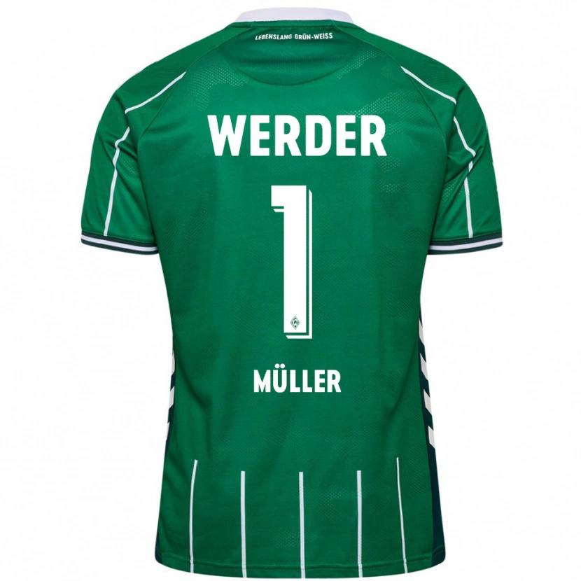 Danxen Niño Camiseta Vincent Müller #1 Verde Blanco 1ª Equipación 2025/26 La Camisa