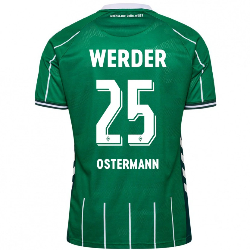 Danxen Niño Camiseta Ben Ostermann #25 Verde Blanco 1ª Equipación 2025/26 La Camisa