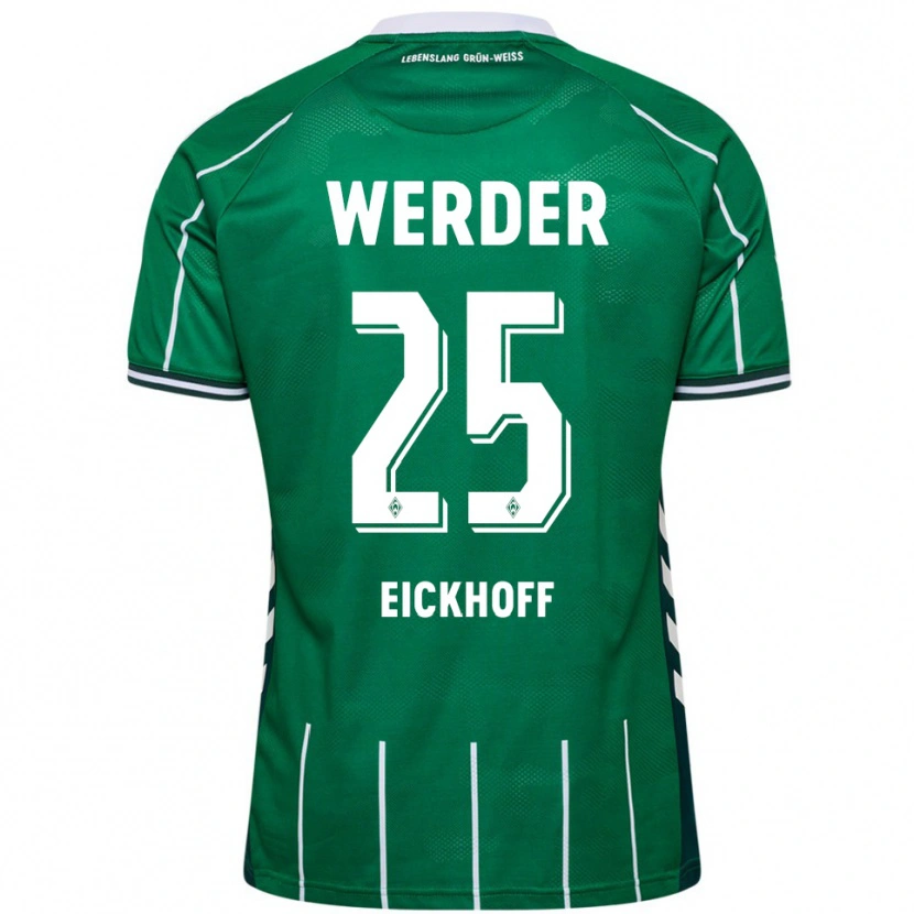 Danxen Niño Camiseta Mika Eickhoff #25 Verde Blanco 1ª Equipación 2025/26 La Camisa