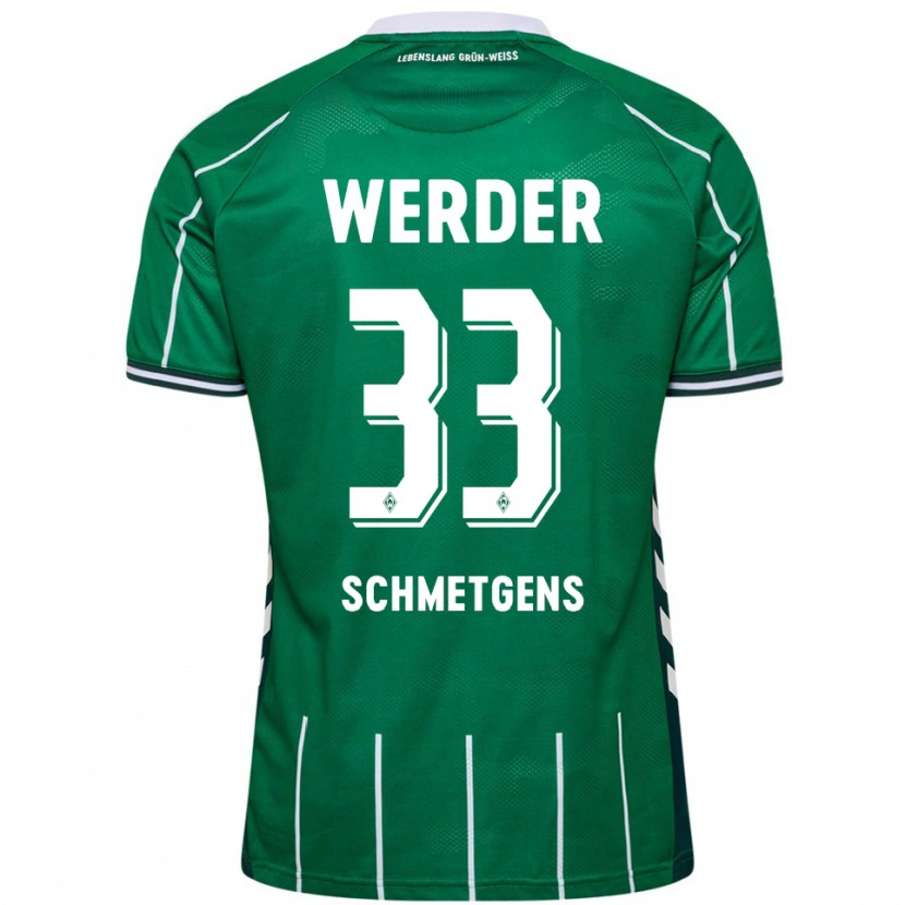 Danxen Niño Camiseta Mick Schmetgens #33 Verde Blanco 1ª Equipación 2025/26 La Camisa