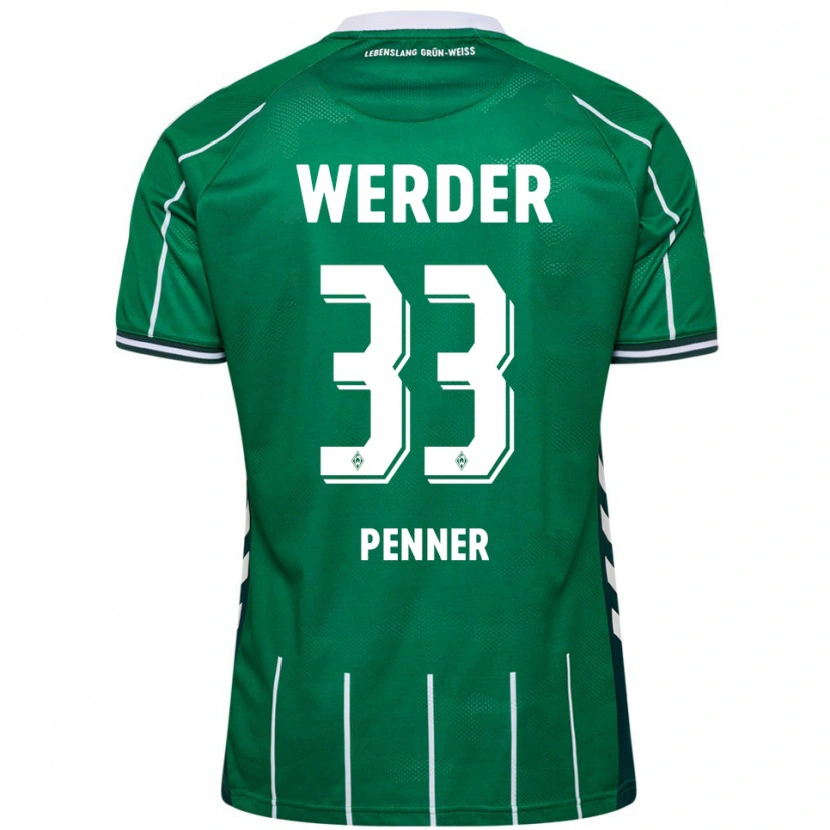 Danxen Niño Camiseta Maria Penner #33 Verde Blanco 1ª Equipación 2025/26 La Camisa