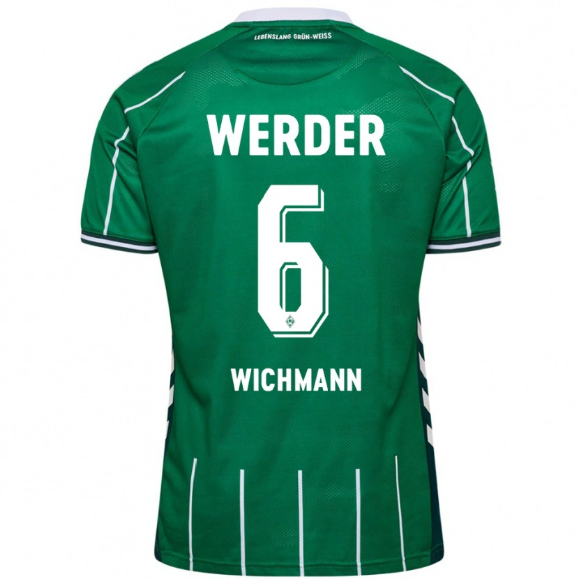Danxen Niño Camiseta Reena Wichmann #6 Verde Blanco 1ª Equipación 2025/26 La Camisa