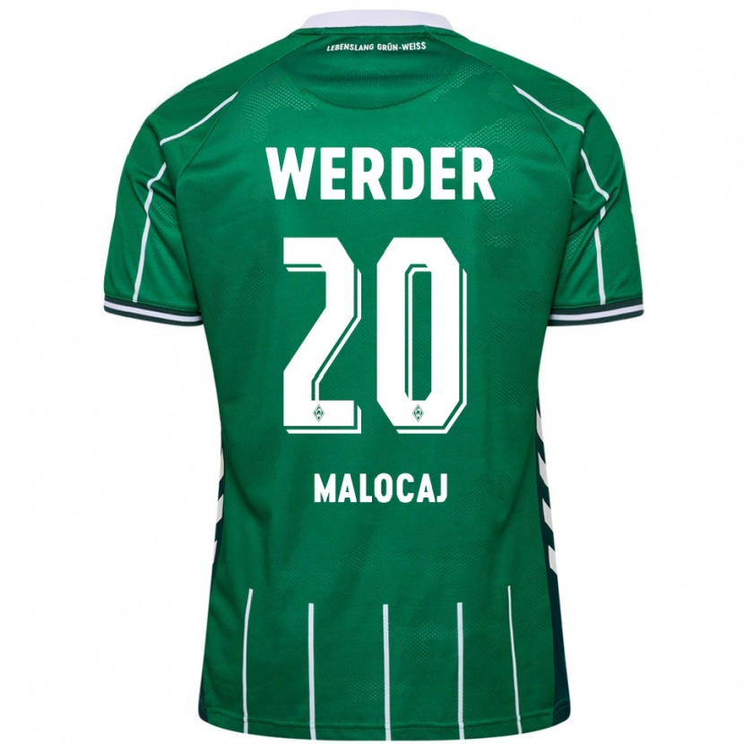 Danxen Niño Camiseta Edinjo Malocaj #20 Verde Blanco 1ª Equipación 2025/26 La Camisa