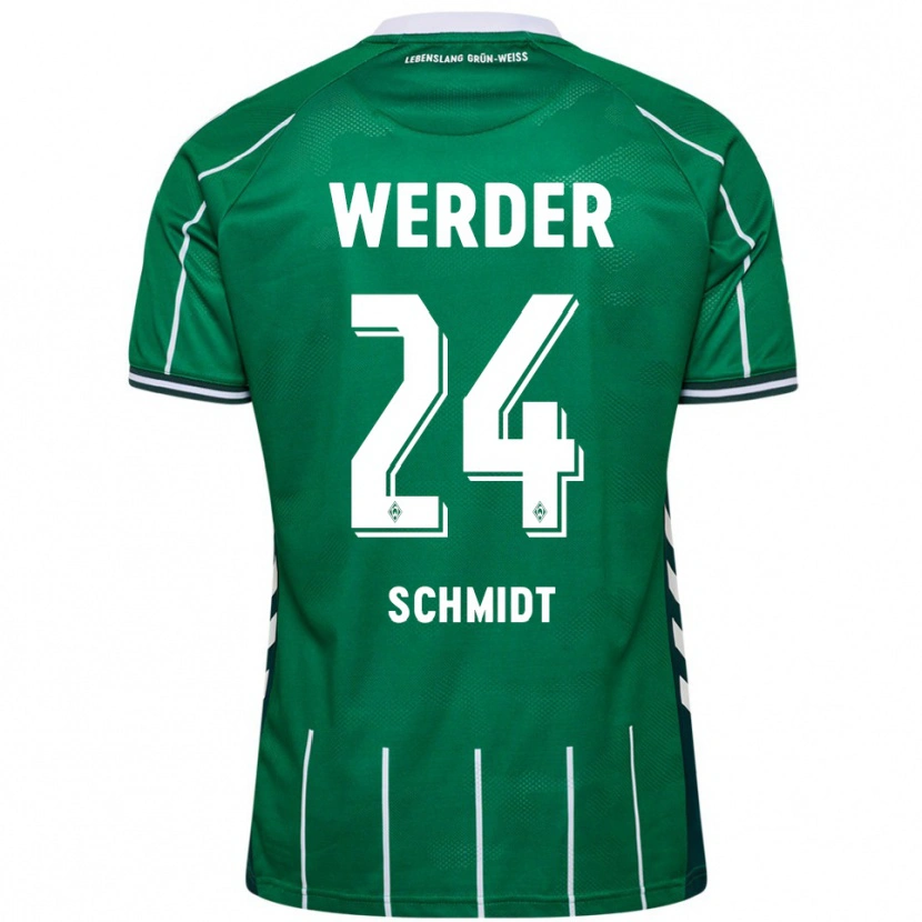 Danxen Niño Camiseta Lara Schmidt #24 Verde Blanco 1ª Equipación 2025/26 La Camisa