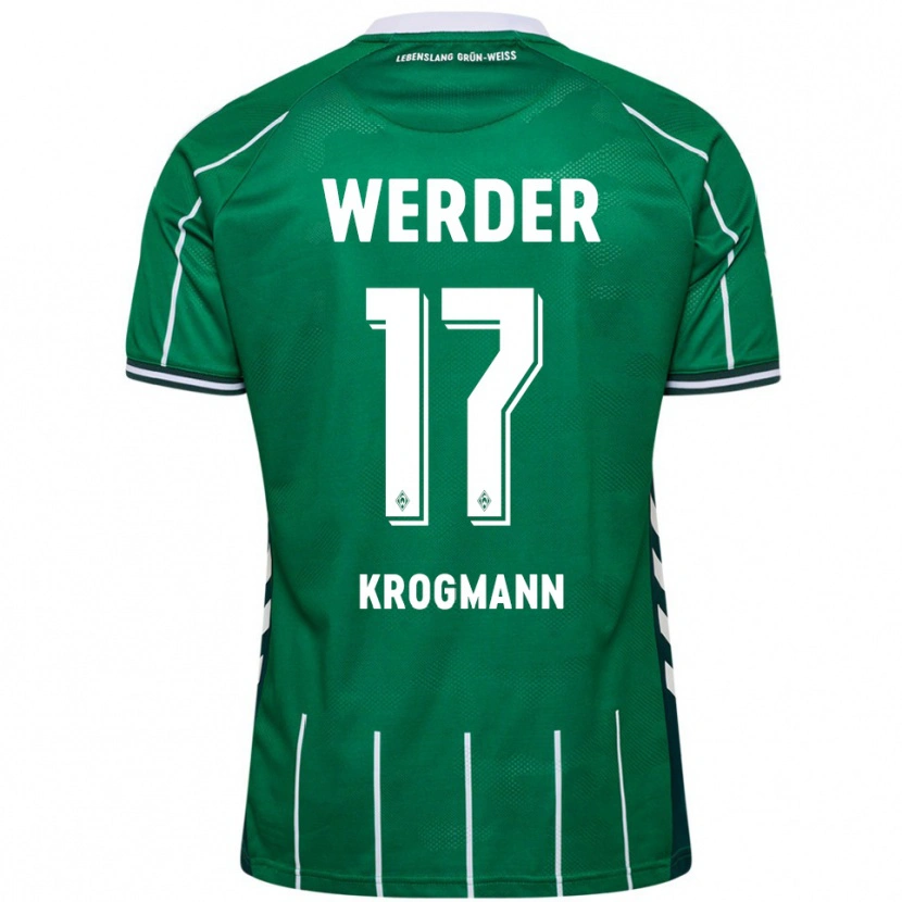 Danxen Niño Camiseta Avid Krogmann #17 Verde Blanco 1ª Equipación 2025/26 La Camisa