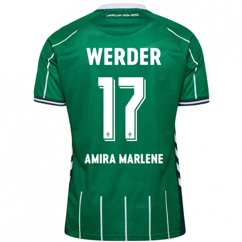 Danxen Niño Camiseta Amira Marlene Dahl #17 Verde Blanco 1ª Equipación 2025/26 La Camisa