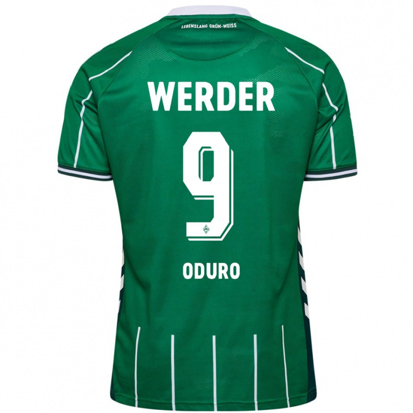 Danxen Niño Camiseta Ricardo Oduro #9 Verde Blanco 1ª Equipación 2025/26 La Camisa