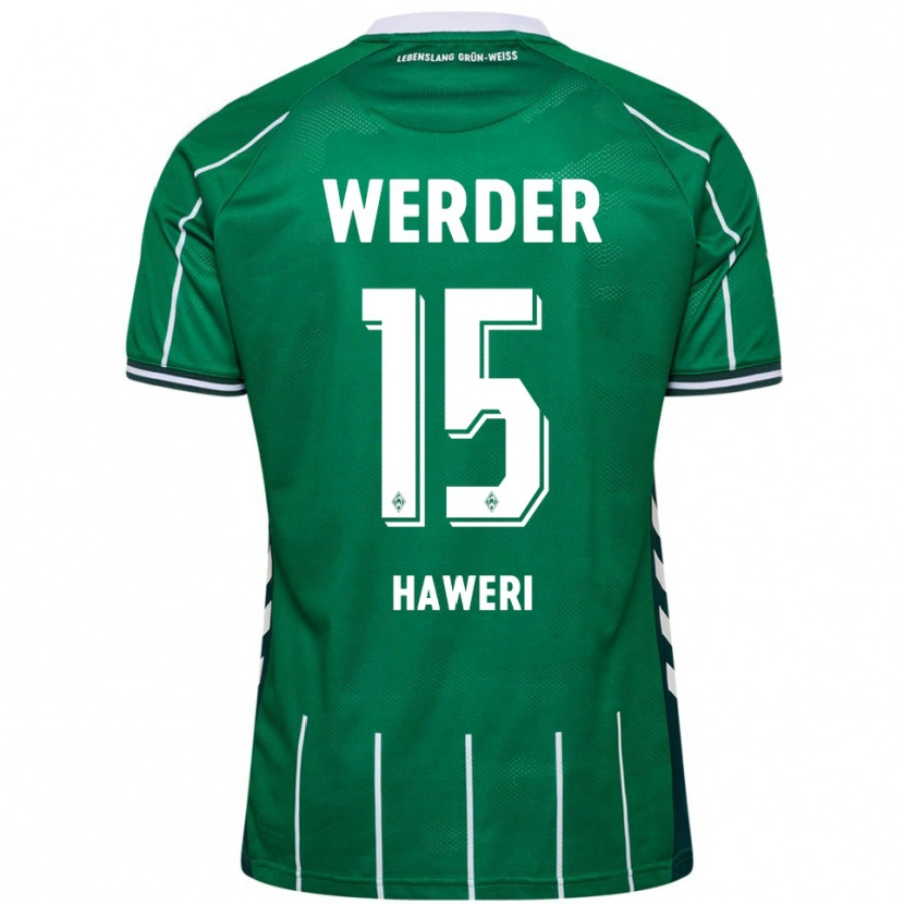 Danxen Niño Camiseta Adrian Haweri #15 Verde Blanco 1ª Equipación 2025/26 La Camisa