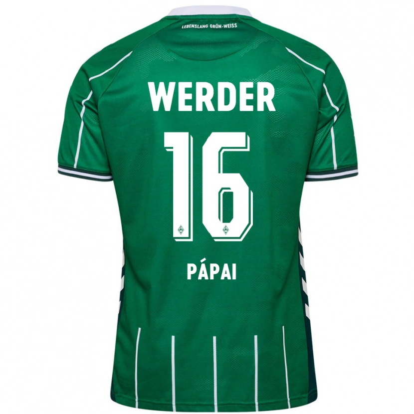 Danxen Niño Camiseta Emöke Pápai #16 Verde Blanco 1ª Equipación 2025/26 La Camisa