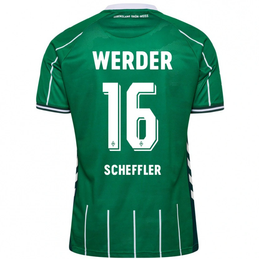 Danxen Niño Camiseta Ian Scheffler #16 Verde Blanco 1ª Equipación 2025/26 La Camisa