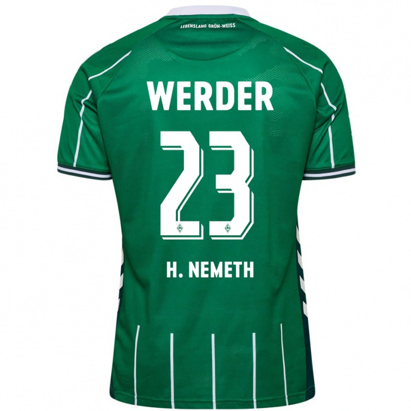 Danxen Niño Camiseta Hanna Németh #23 Verde Blanco 1ª Equipación 2025/26 La Camisa