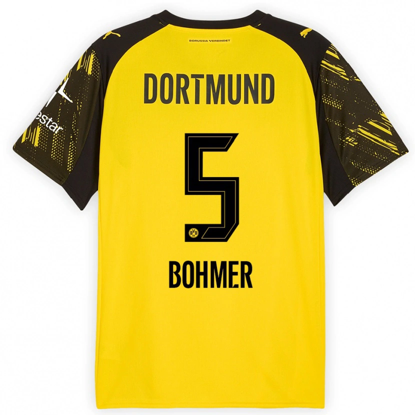 Danxen Niño Camiseta Tim Bohmer #5 Amarillo Negro 1ª Equipación 2025/26 La Camisa