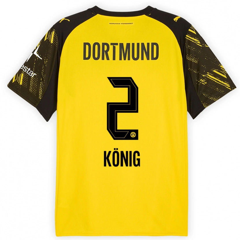 Danxen Niño Camiseta Niklas König #2 Amarillo Negro 1ª Equipación 2025/26 La Camisa