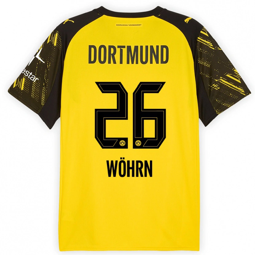 Danxen Niño Camiseta Yasu Wöhrn #26 Amarillo Negro 1ª Equipación 2025/26 La Camisa