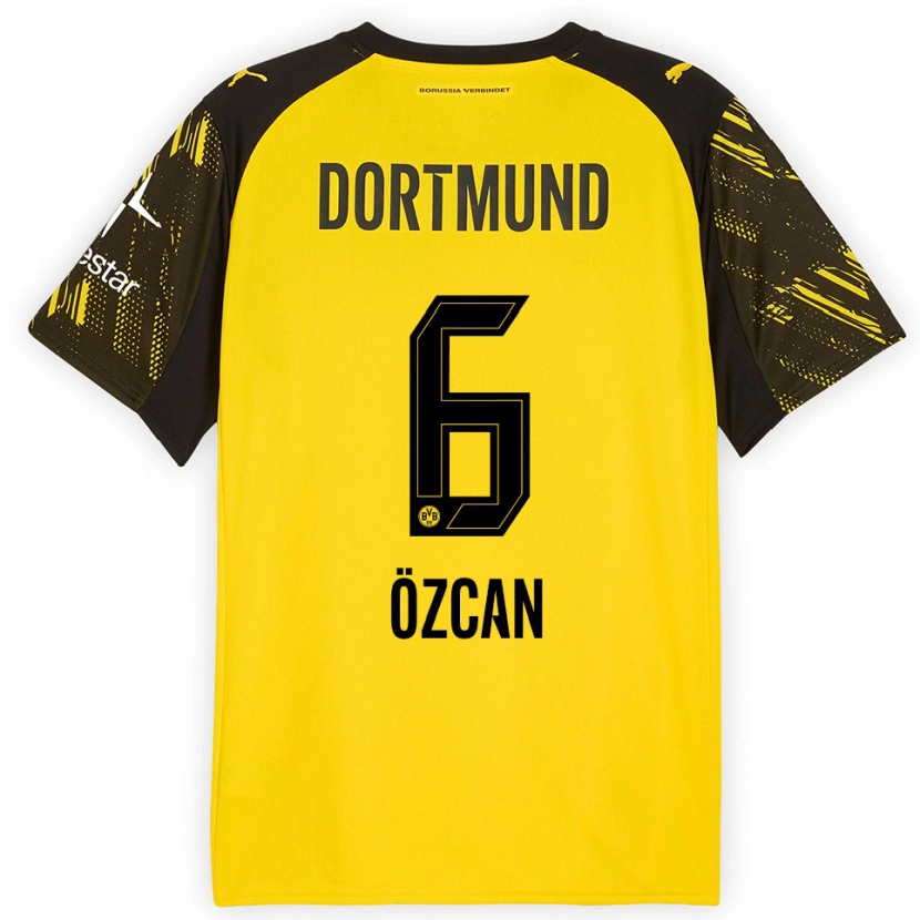 Danxen Niño Camiseta Salih Özcan #6 Amarillo Negro 1ª Equipación 2025/26 La Camisa