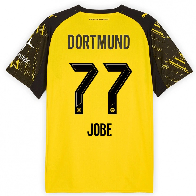 Danxen Niño Camiseta Jobe Bellingham #77 Amarillo Negro 1ª Equipación 2025/26 La Camisa