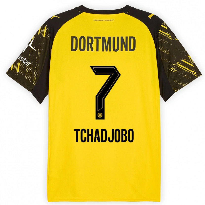 Danxen Niño Camiseta Dia Tchadjobo #7 Amarillo Negro 1ª Equipación 2025/26 La Camisa