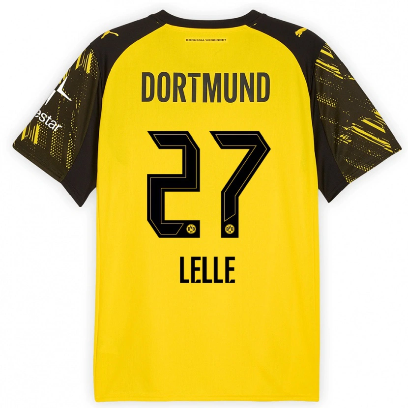 Danxen Niño Camiseta David Lelle #27 Amarillo Negro 1ª Equipación 2025/26 La Camisa