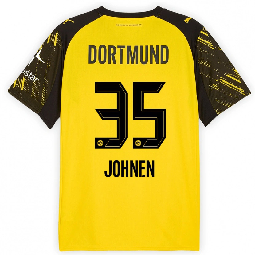 Danxen Niño Camiseta Marcel Johnen #35 Amarillo Negro 1ª Equipación 2025/26 La Camisa