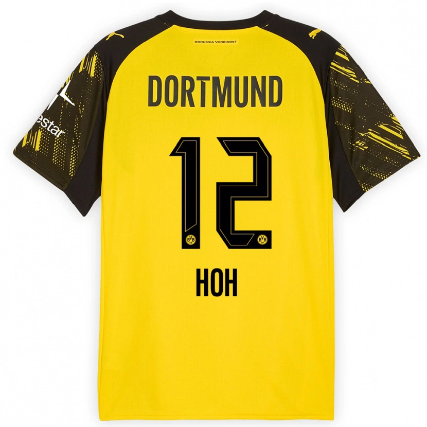 Danxen Niño Camiseta Hendrik Hoh #12 Amarillo Negro 1ª Equipación 2025/26 La Camisa
