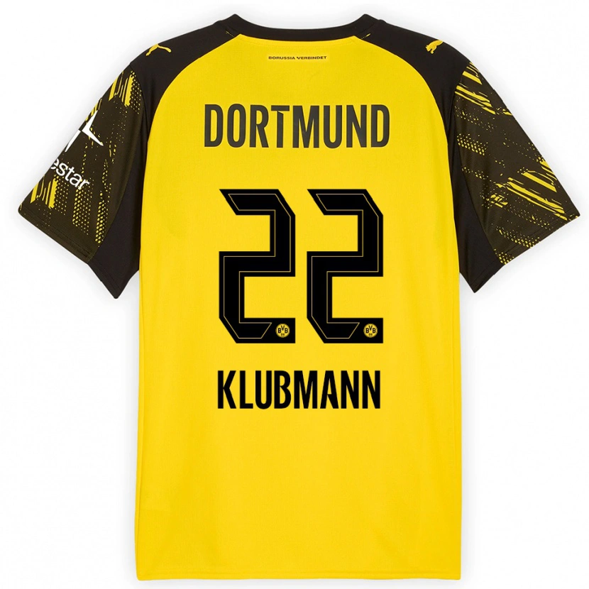 Danxen Niño Camiseta Leon Klubmann #22 Amarillo Negro 1ª Equipación 2025/26 La Camisa