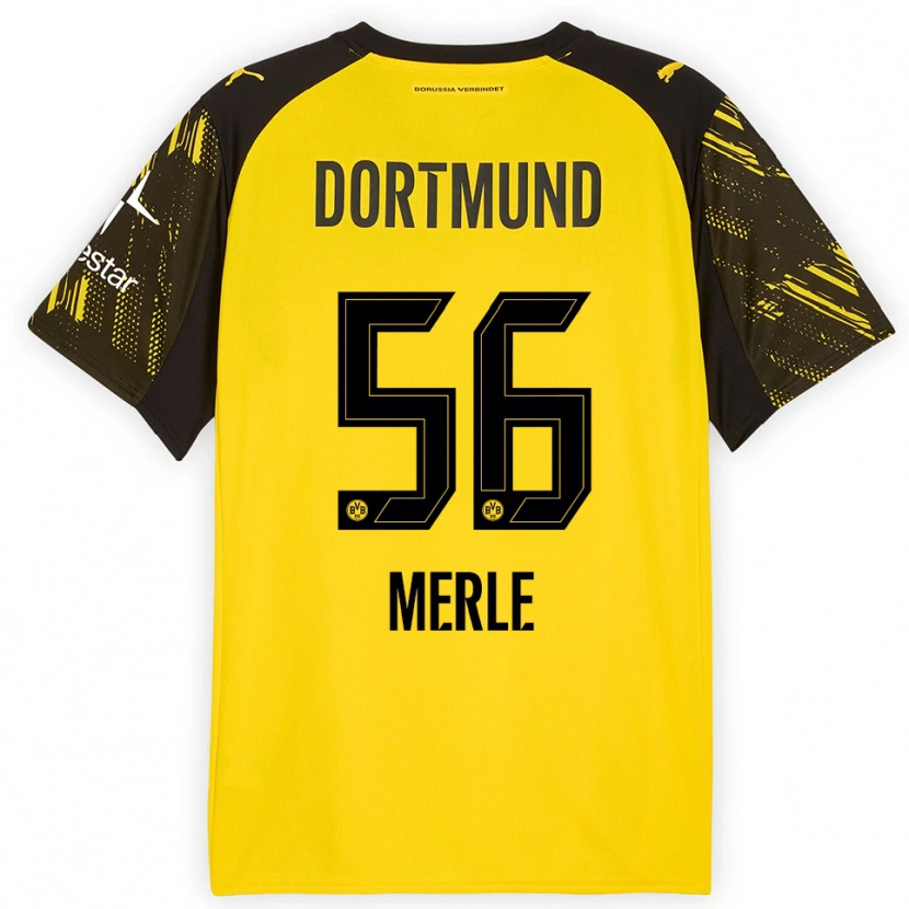 Danxen Niño Camiseta Albers Merle #56 Amarillo Negro 1ª Equipación 2025/26 La Camisa