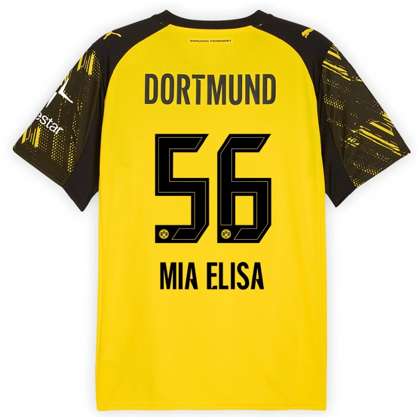 Danxen Niño Camiseta Bomnuter Mia Elisa #56 Amarillo Negro 1ª Equipación 2025/26 La Camisa