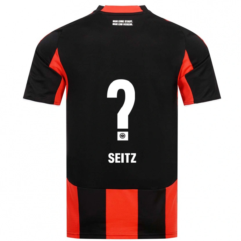 Danxen Niño Camiseta Luca Seitz #0 Negro Rojo 1ª Equipación 2025/26 La Camisa