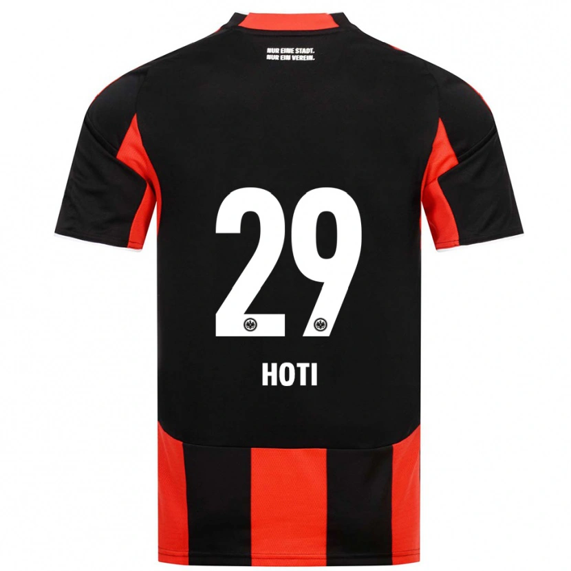 Danxen Niño Camiseta Leart Hoti #29 Negro Rojo 1ª Equipación 2025/26 La Camisa