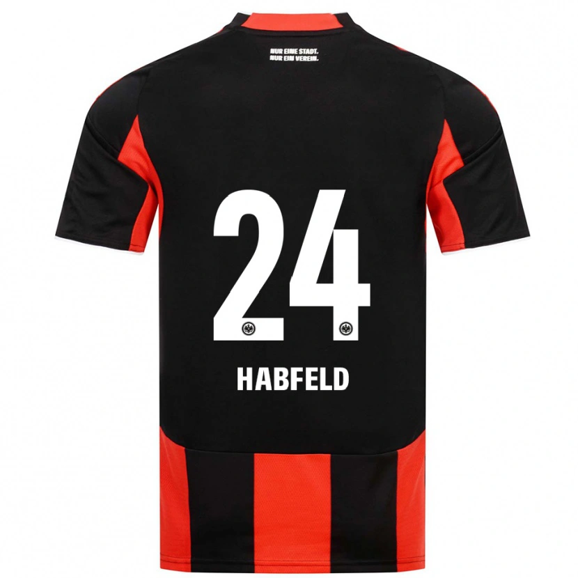 Danxen Niño Camiseta Josef Haßfeld #24 Negro Rojo 1ª Equipación 2025/26 La Camisa