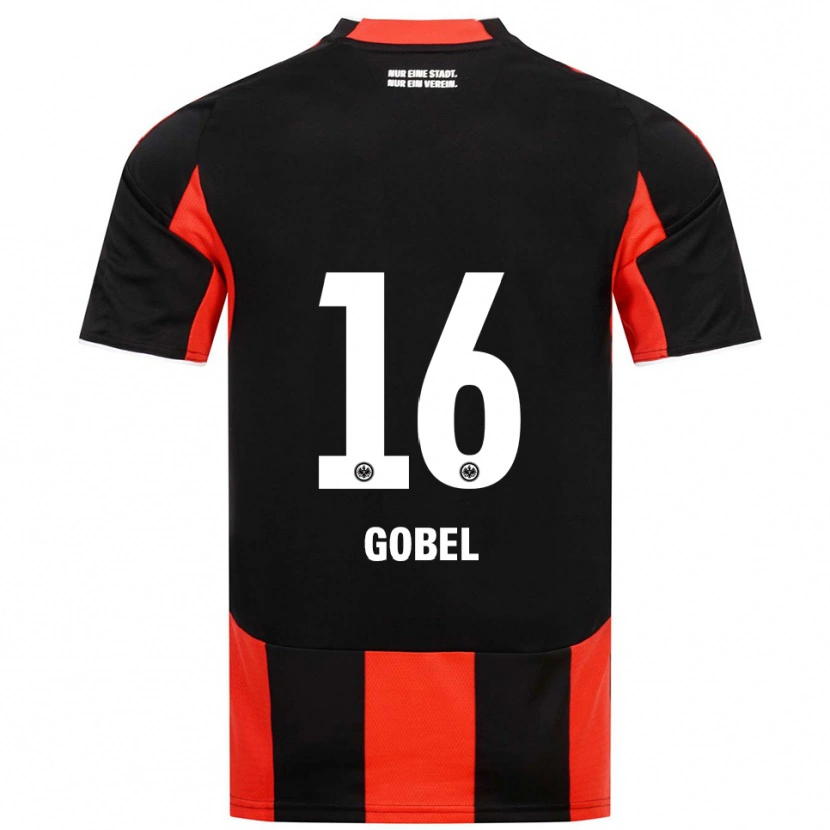 Danxen Niño Camiseta Marlon Göbel #16 Negro Rojo 1ª Equipación 2025/26 La Camisa