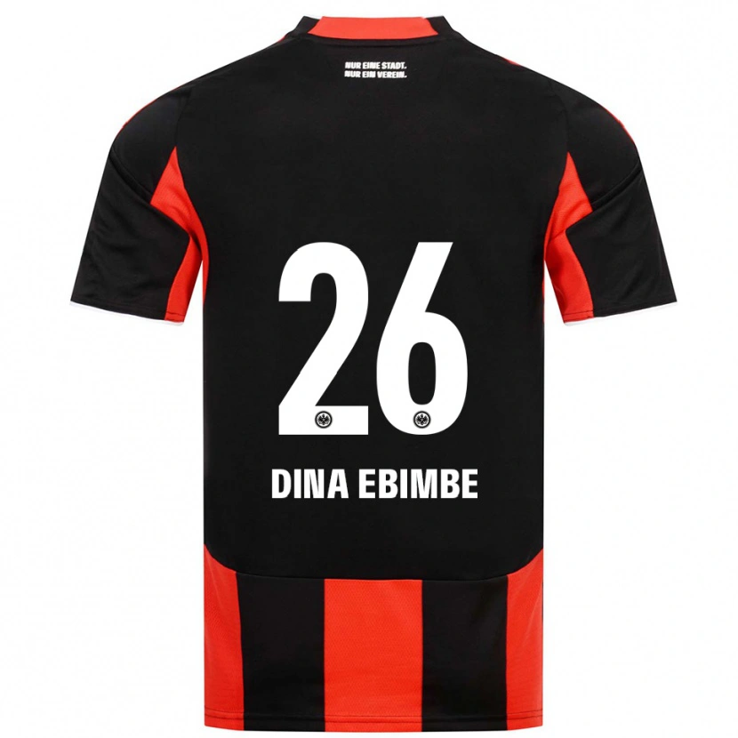 Danxen Niño Camiseta Junior Dina Ebimbe #26 Negro Rojo 1ª Equipación 2025/26 La Camisa