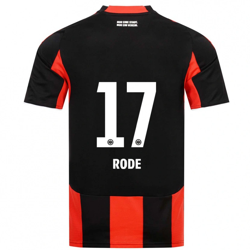 Danxen Niño Camiseta Sebastian Rode #17 Negro Rojo 1ª Equipación 2025/26 La Camisa