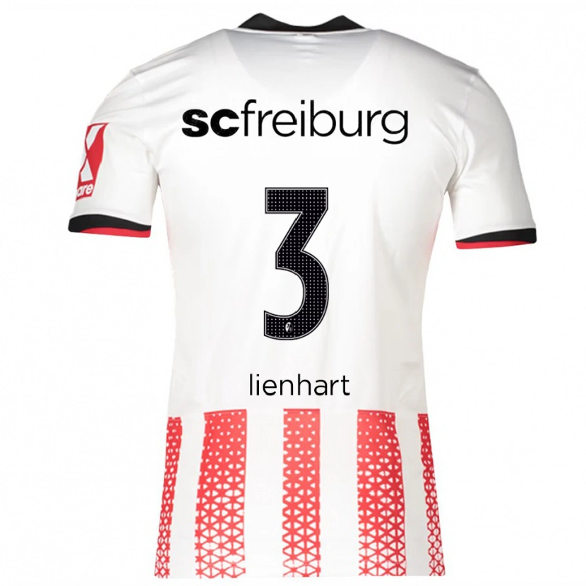 Danxen Niño Camiseta Philipp Lienhart #3 Blanco Rojo 1ª Equipación 2025/26 La Camisa