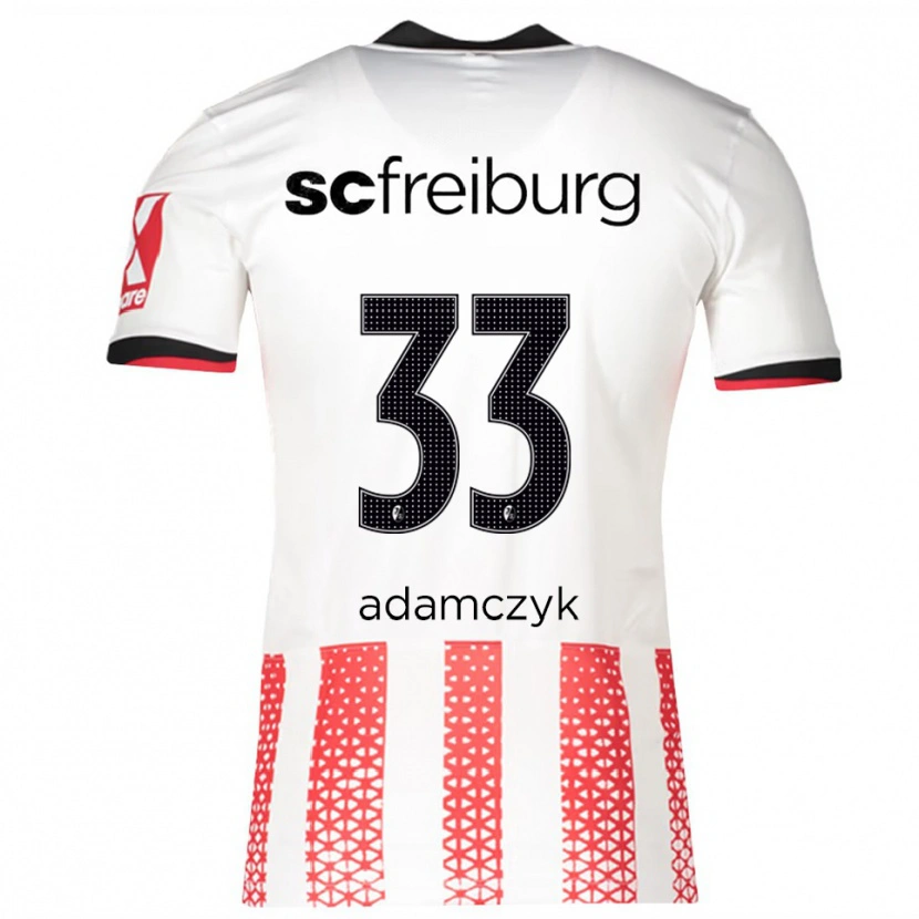 Danxen Niño Camiseta Rebecca Adamczyk #33 Blanco Rojo 1ª Equipación 2025/26 La Camisa