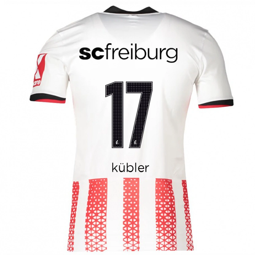 Danxen Niño Camiseta Lukas Kübler #17 Blanco Rojo 1ª Equipación 2025/26 La Camisa