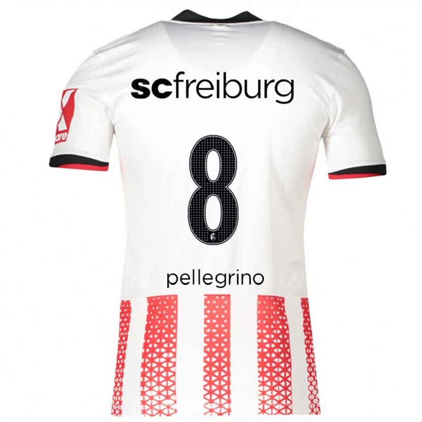 Danxen Niño Camiseta Gabriel Pellegrino #8 Blanco Rojo 1ª Equipación 2025/26 La Camisa