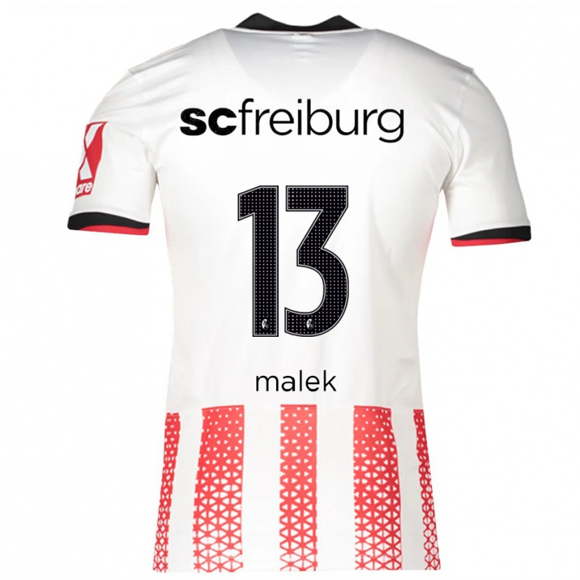 Danxen Niño Camiseta Jannik Malek #13 Blanco Rojo 1ª Equipación 2025/26 La Camisa