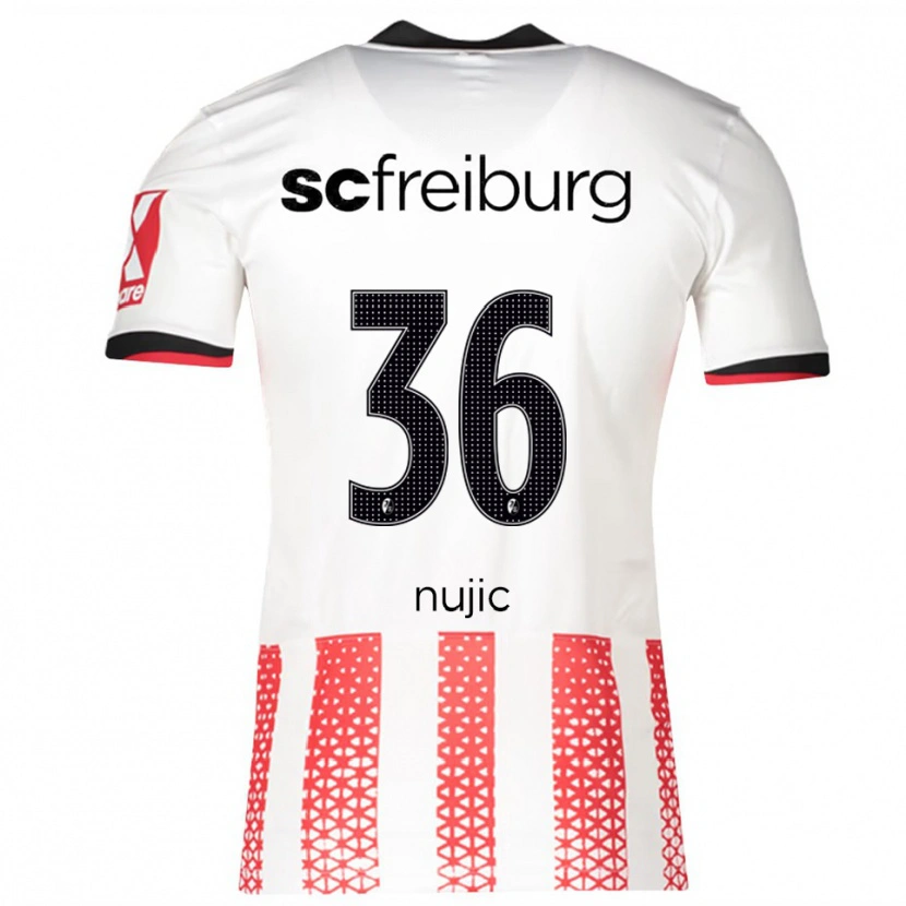Danxen Niño Camiseta Luka Nujic #36 Blanco Rojo 1ª Equipación 2025/26 La Camisa