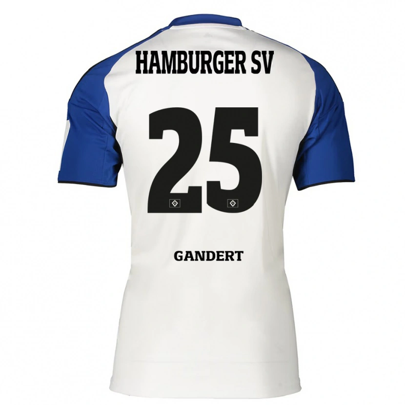 Danxen Niño Camiseta Jeremy Gandert #25 Blanco Azul 1ª Equipación 2025/26 La Camisa